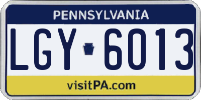 PA license plate LGY6013