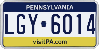 PA license plate LGY6014