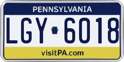 PA license plate LGY6018