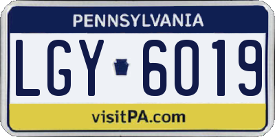 PA license plate LGY6019