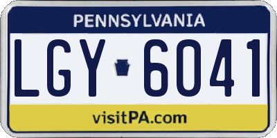 PA license plate LGY6041