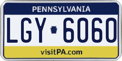 PA license plate LGY6060