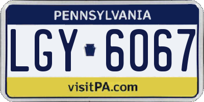 PA license plate LGY6067