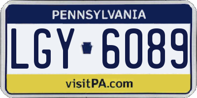 PA license plate LGY6089