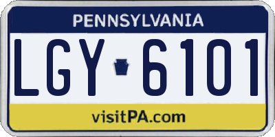 PA license plate LGY6101