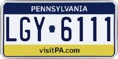 PA license plate LGY6111