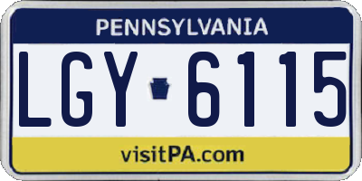 PA license plate LGY6115