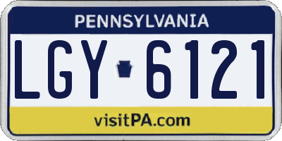 PA license plate LGY6121