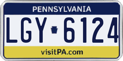 PA license plate LGY6124