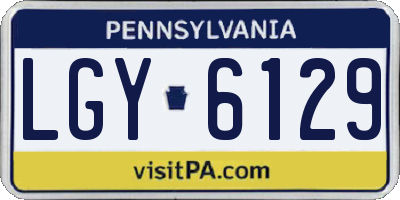 PA license plate LGY6129