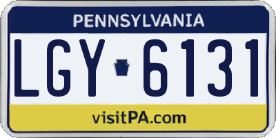 PA license plate LGY6131