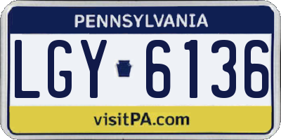 PA license plate LGY6136