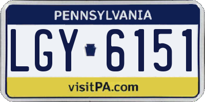 PA license plate LGY6151