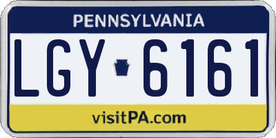 PA license plate LGY6161