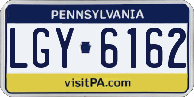 PA license plate LGY6162