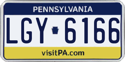 PA license plate LGY6166