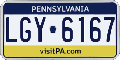 PA license plate LGY6167