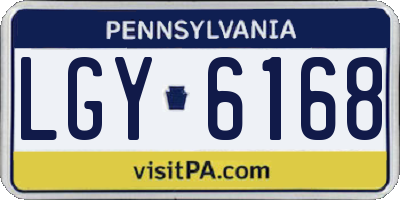 PA license plate LGY6168