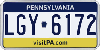 PA license plate LGY6172