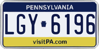 PA license plate LGY6196