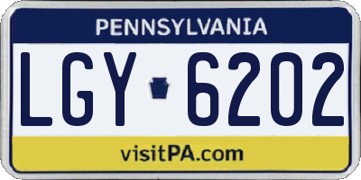 PA license plate LGY6202