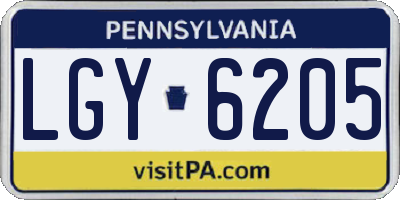 PA license plate LGY6205