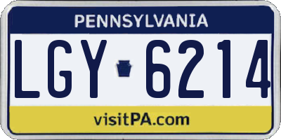 PA license plate LGY6214