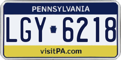 PA license plate LGY6218
