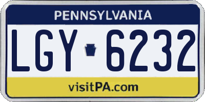 PA license plate LGY6232