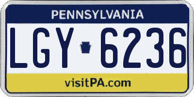 PA license plate LGY6236