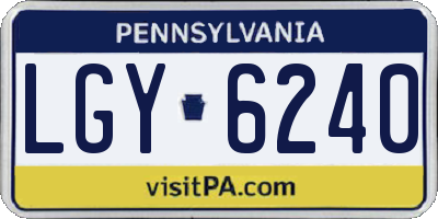 PA license plate LGY6240