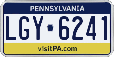 PA license plate LGY6241