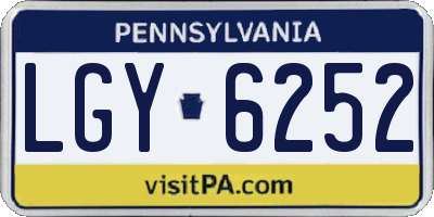 PA license plate LGY6252