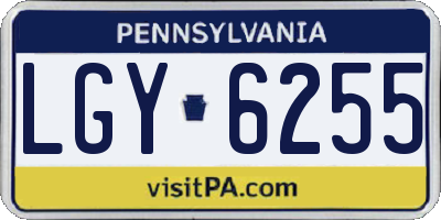 PA license plate LGY6255