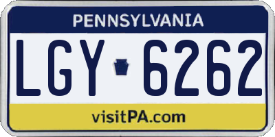 PA license plate LGY6262