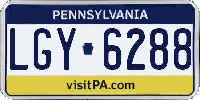 PA license plate LGY6288