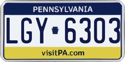 PA license plate LGY6303