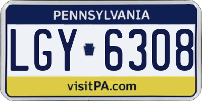 PA license plate LGY6308