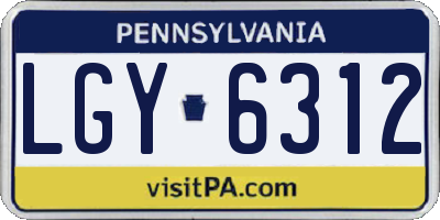 PA license plate LGY6312