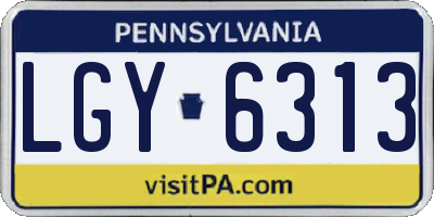 PA license plate LGY6313
