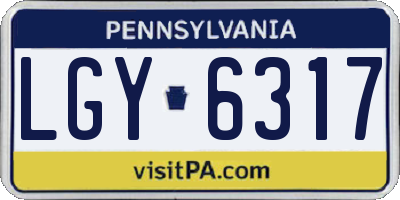 PA license plate LGY6317