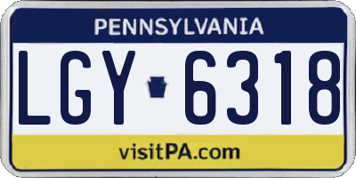 PA license plate LGY6318