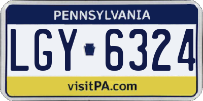 PA license plate LGY6324