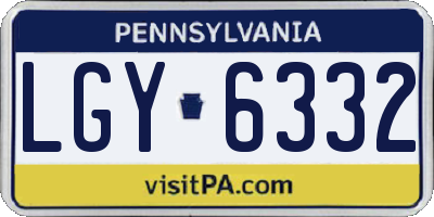 PA license plate LGY6332