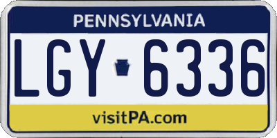 PA license plate LGY6336