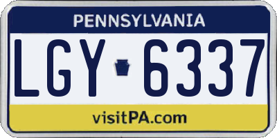 PA license plate LGY6337