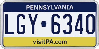 PA license plate LGY6340
