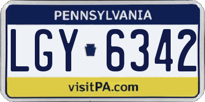 PA license plate LGY6342