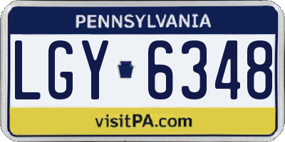 PA license plate LGY6348