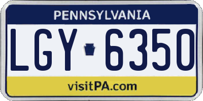 PA license plate LGY6350
